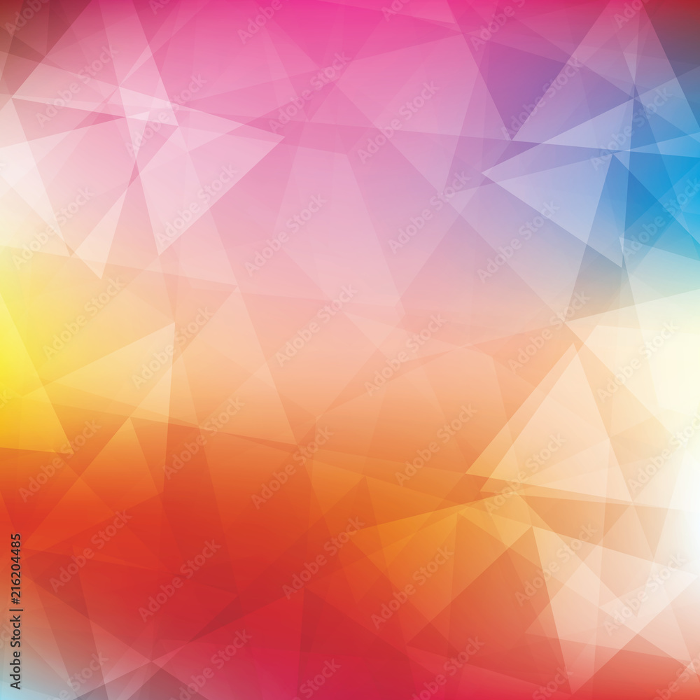 Aufkleber Bright colors pattern textured by triangles. Colorful vector background