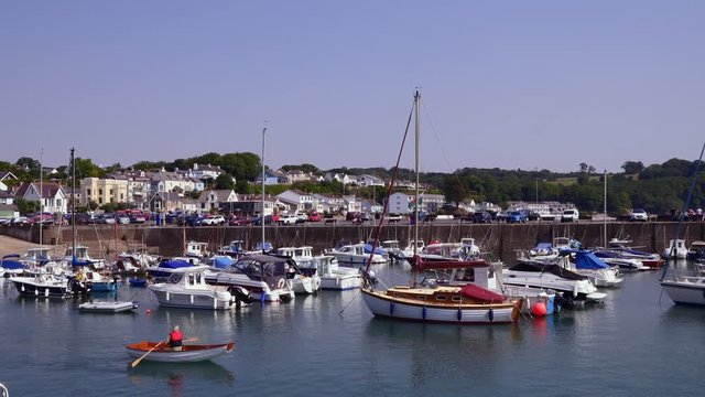 Rowing across Saundersfoot harbour