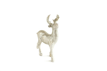 the silver deer on the white background (new year's concert, isolated)
