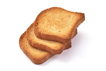Roasted toast bread, isolated on white background.