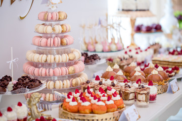 details of festive candy bar at a celebration
