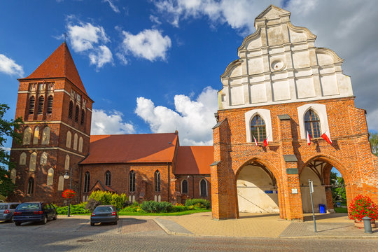 Beautiful brick architecture in Paslek, Poland