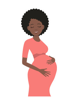 black pregnant mother clipart