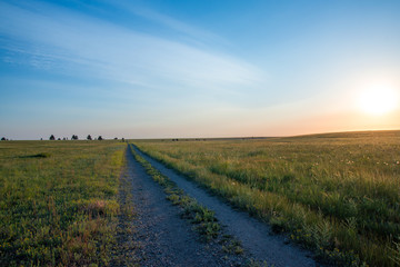 Hiking path in the plains 