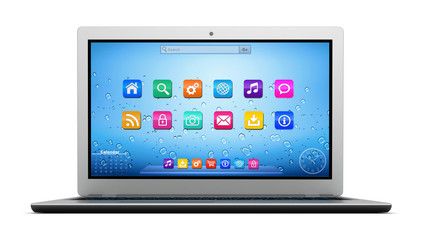 laptop computer single 3d illustration