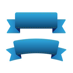 Blue Ribbon set vector