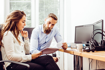 Managers working with new startup project