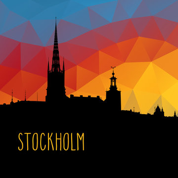 Stockholm skyline background illustration