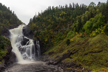 Fototapeta na wymiar Waterfall of Val Jalbert in Canada