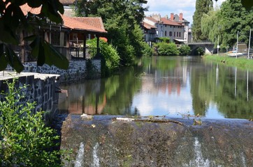 Aurillac and the Jordanne river, Cantal, France