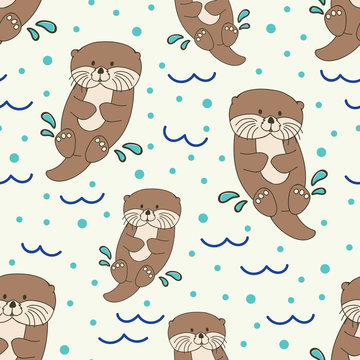 Cute Sea Otter Pattern