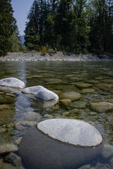 River Flowing Over Rocks in Forest