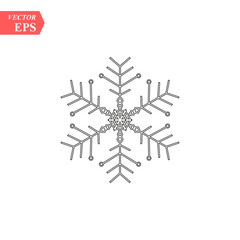 Snowflake icon. Flat vector illustration in black on white background. EPS 10