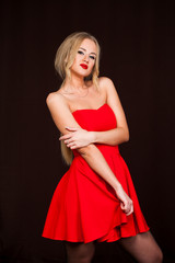 Fototapeta premium Portrait close up of young beautiful blonde woman
