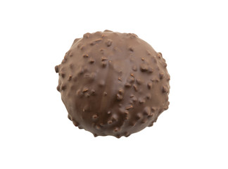 chocolate covered doughnut holes isolated on white background