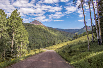Fototapeta na wymiar Colorado forest road in the San Juan mountains