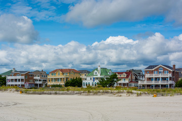 Beachfront houses in Ventnor City, New Jersey.