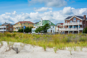Beachfront houses in Ventnor City, New Jersey.