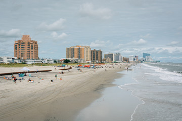 View of the beach on a summer day in Ventnor City, New Jersey