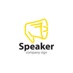 Logo yellow loudspeaker, communication, social activity