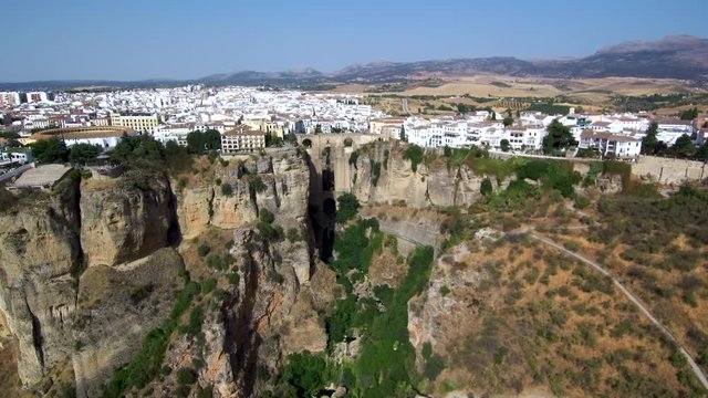 Ronda desde el aire. Pueblo con encanto de Malaga en Andalucia, España