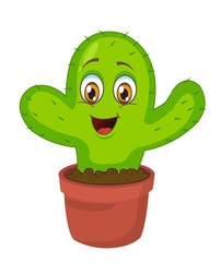 cute cactus character cartoon.vector illustration