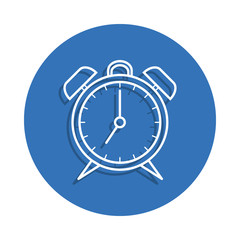 alarm clock badge icon. Element of education for mobile concept and web apps icon. Thin line icon with shadow in badge for website design and development, app development