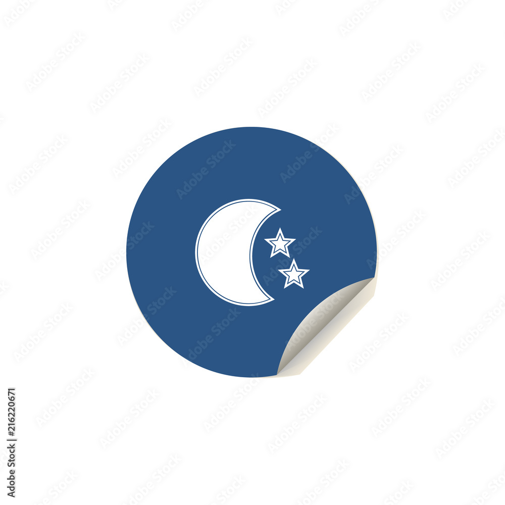 Aufkleber stars and moon icon in sticker style. one of space collection icon can be used for ui/ux