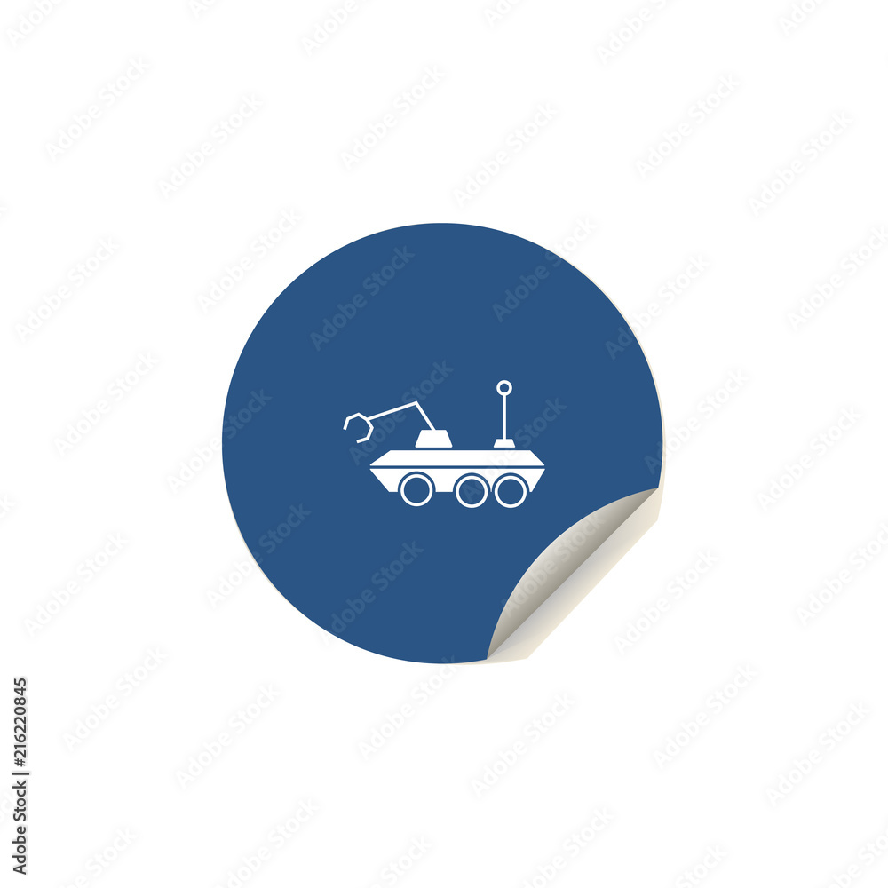 Poster moon-rover icon in sticker style. one of space collection icon can be used for ui/ux