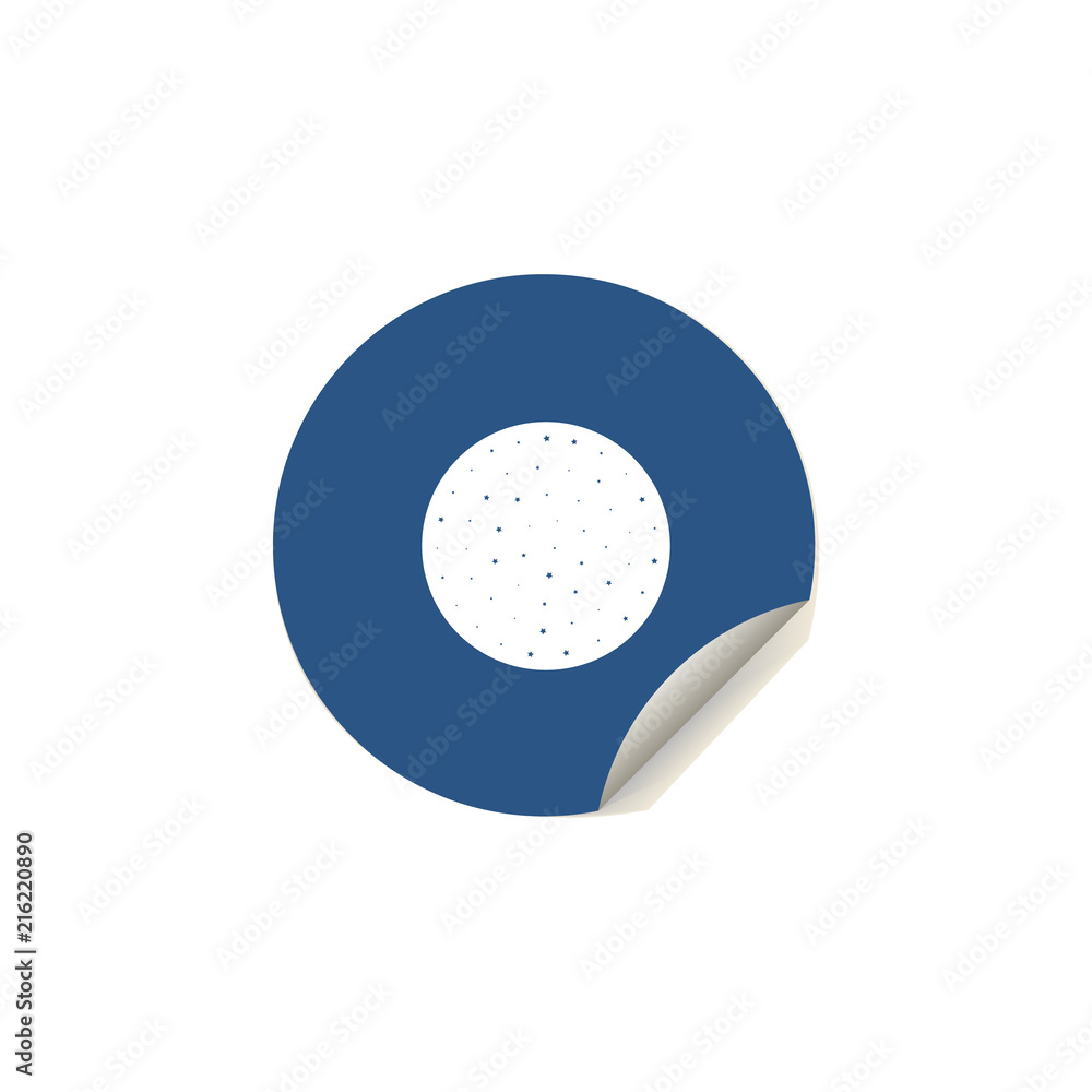 Poster view of space from telescope icon in sticker style. one of space collection icon can be used for ui/