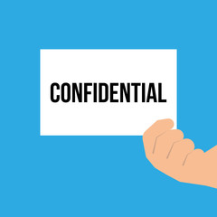 Man showing paper CONFIDENTIAL text