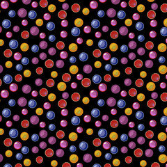 colorful bright watercolor painted circles in a repeating pattern. cheerful design for textile, fabric, backgrounds, backdrops, wallpapers and surface patterns. pattern swatch at Ai file