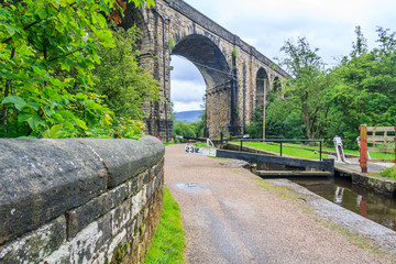 Fototapeta na wymiar Lock, towpath, viaduct