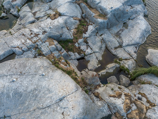 aerial view on small islands in the Ladoga lake. Karelia.