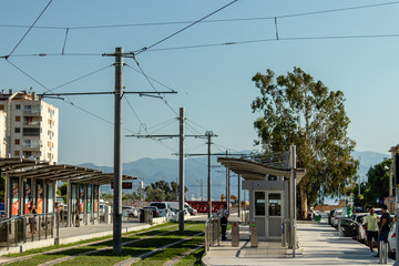 Obraz premium a wide shoot from tramway station