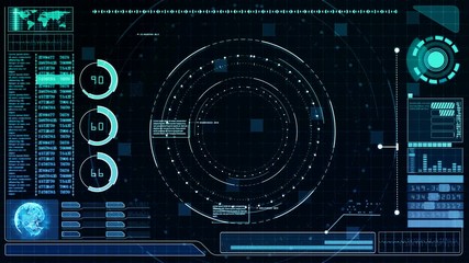 Hi-tech digital for background interface head up display holographic information and Earth image provided by Nasa - Powered by Adobe