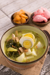 lontong sayur. rice cake with soup