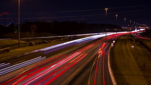 Highway next to Canada's Wonderland during the Canada Day Fireworks 2018