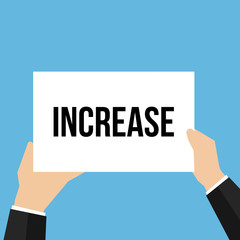 Man showing paper INCREASE text