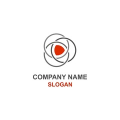 Abstract play button logo.