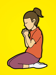 Prayer, Christian praying graphic vector