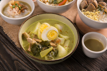 lontong sayur. rice cake with soup