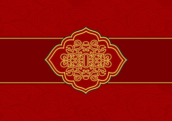 Traditional Chinese Greeting Card Template, The Fretwork Texture And The Cloud Texture