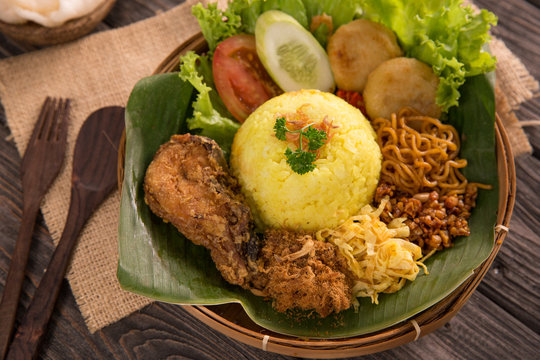 nasi kuning. indonesian yellow rice