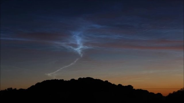 Noctilucent Clouds time lapsed over N. Ireland
