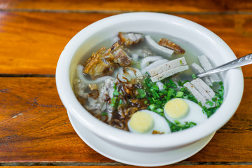 Vietnamese Rice Noodle Soup with pork spare ribs