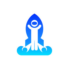 Astronaut + Rocket  Logo