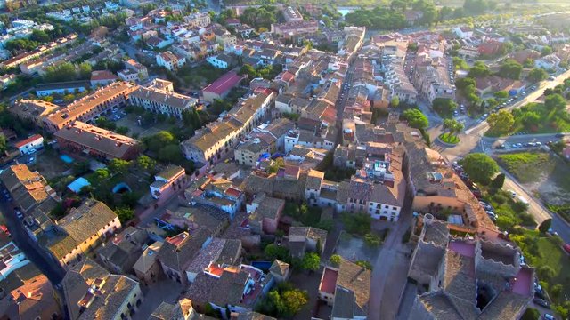 Altafulla desde el aire. Pueblo de Tarrragona en Catalu&ntilde;a,Espa&ntilde;a