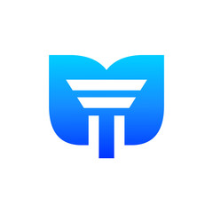 Pillar Letter M Initial Logo Template