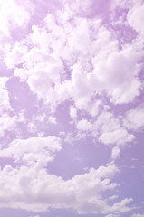 Beautiful blue sky background template with some space for input text message below isolated on blue